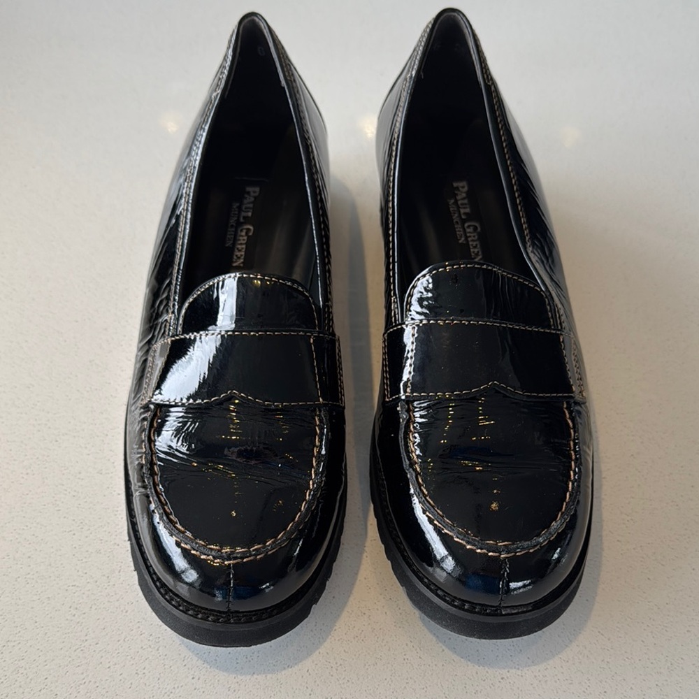 Paul Green Black Patent Leather Loafers